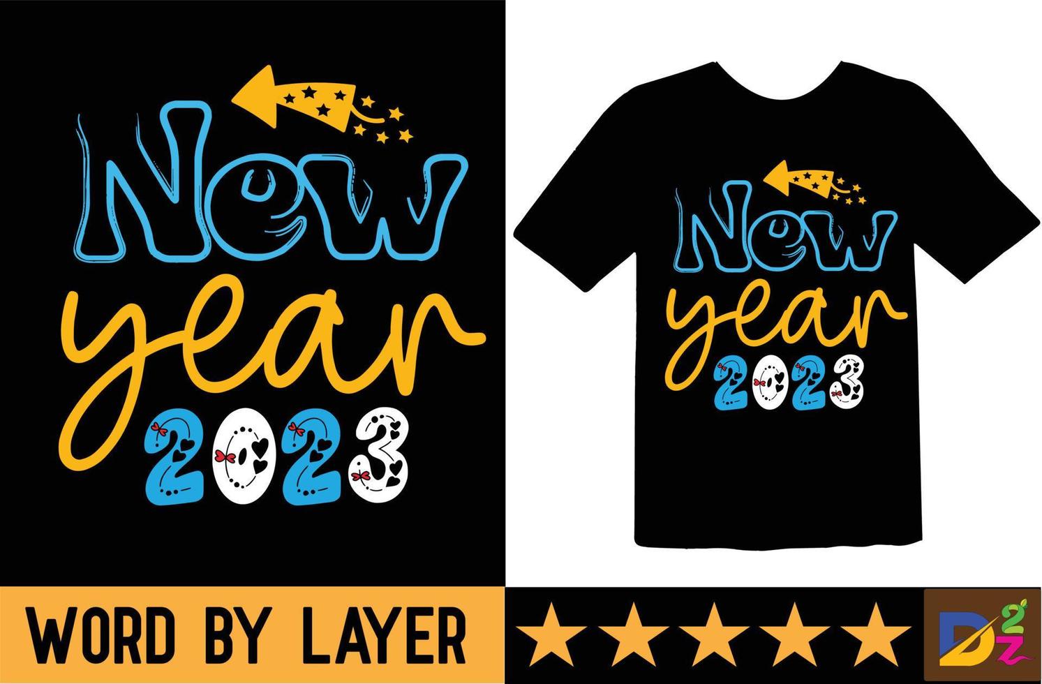 Happy new year svg t shirt design vector