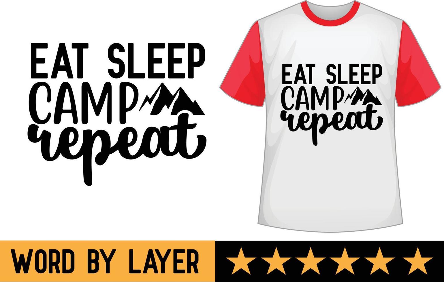 comer dormir acampar repetir svg t camisa diseño vector