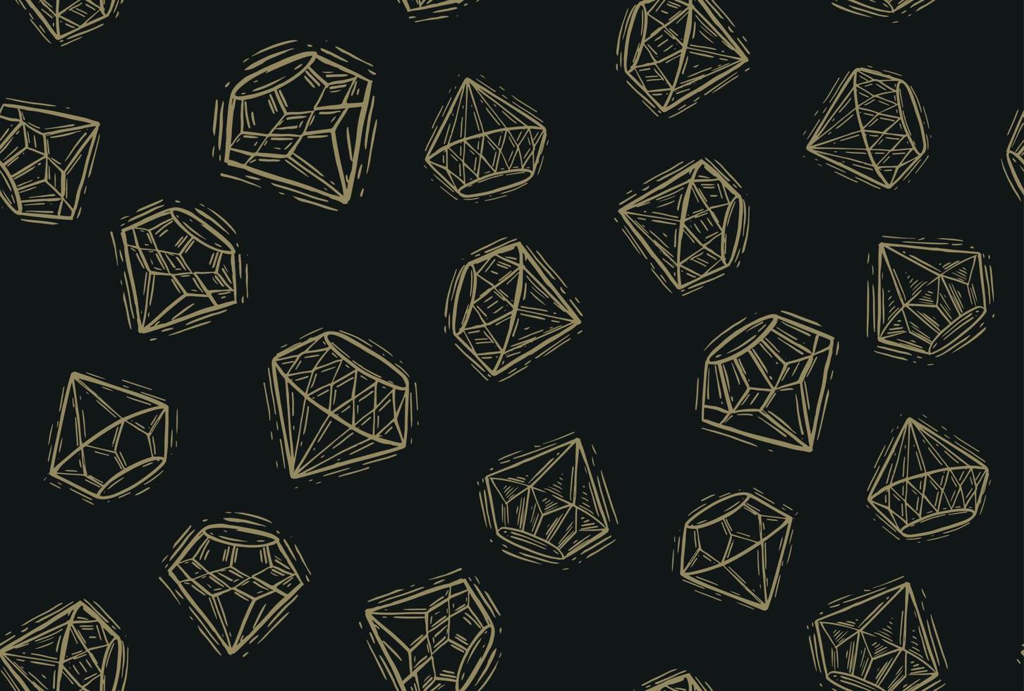 Diamonds, Hand drawn style, vector illustration.