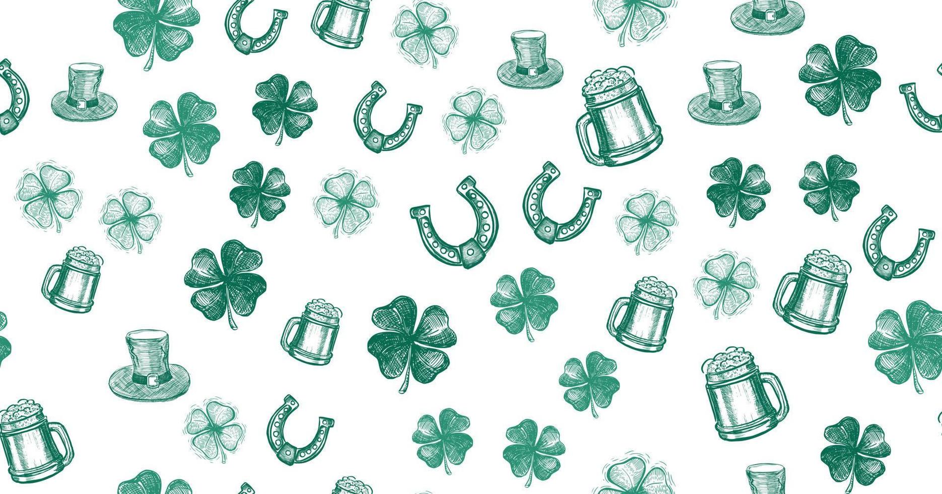 St. Patrick's Day set. Hand drawn illustrations vector