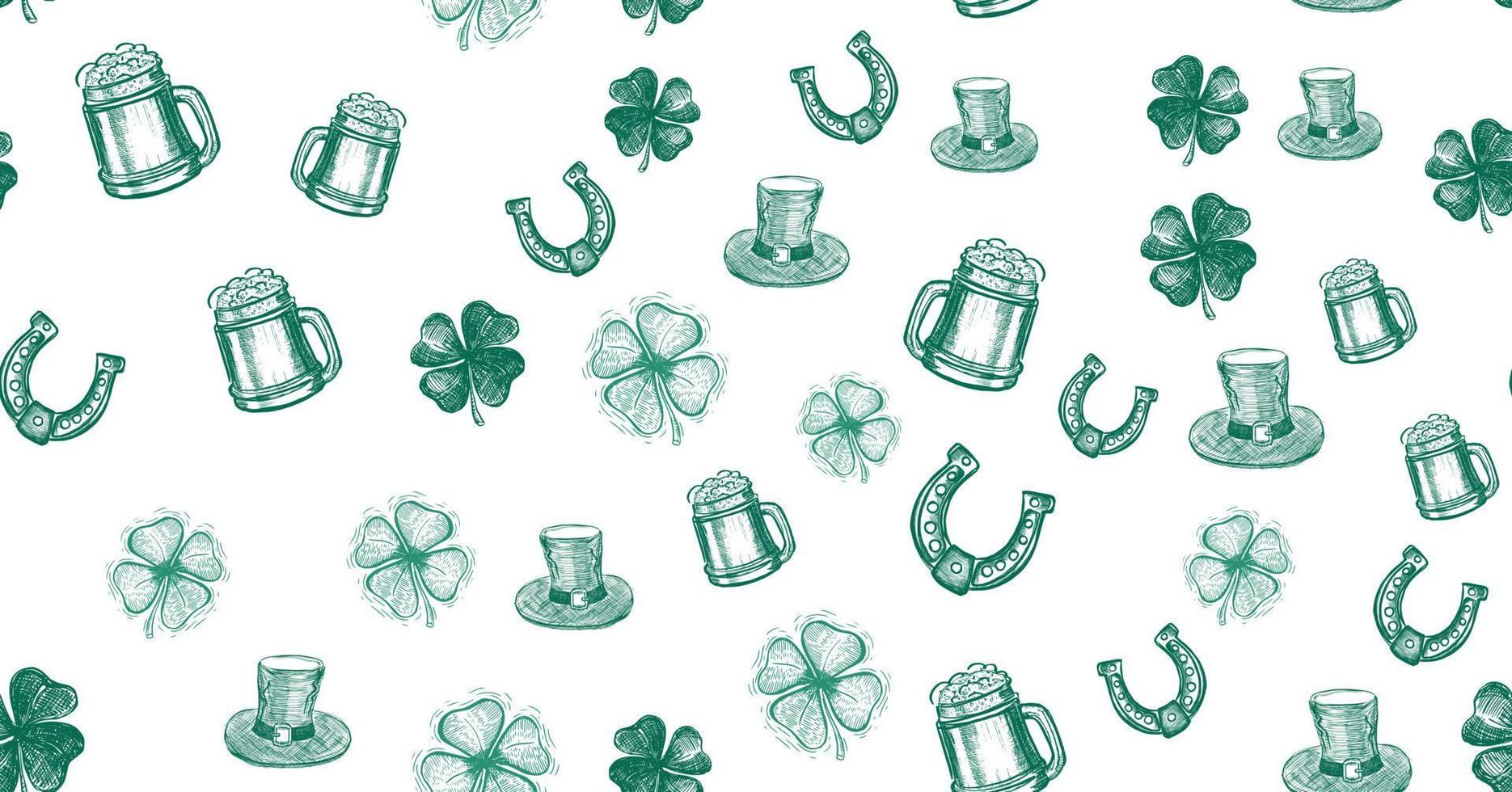 St. Patrick's Day set. Hand drawn illustrations vector