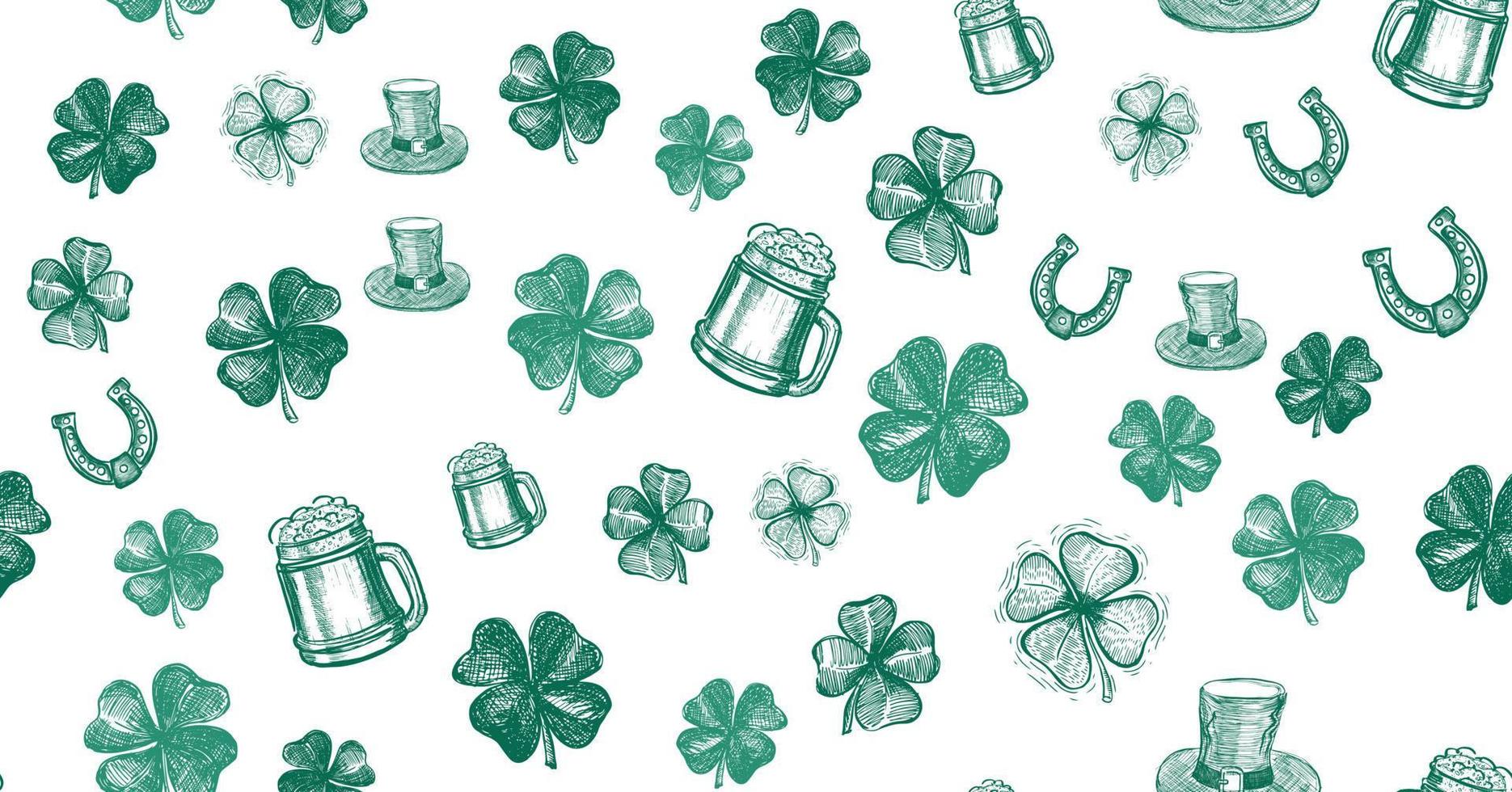 St. Patrick's Day set. Hand drawn illustrations vector