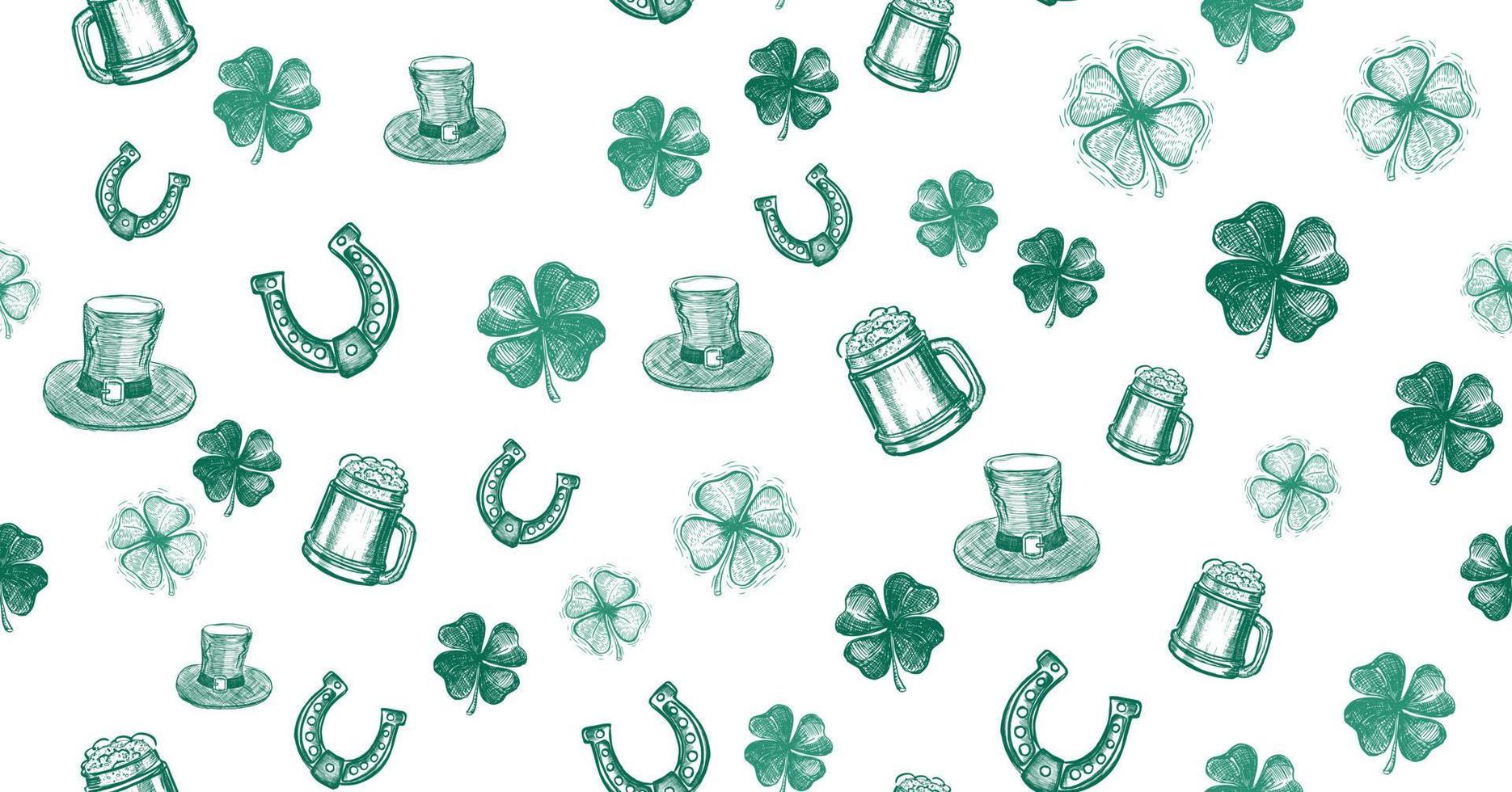 St. Patrick's Day set. Hand drawn illustrations vector