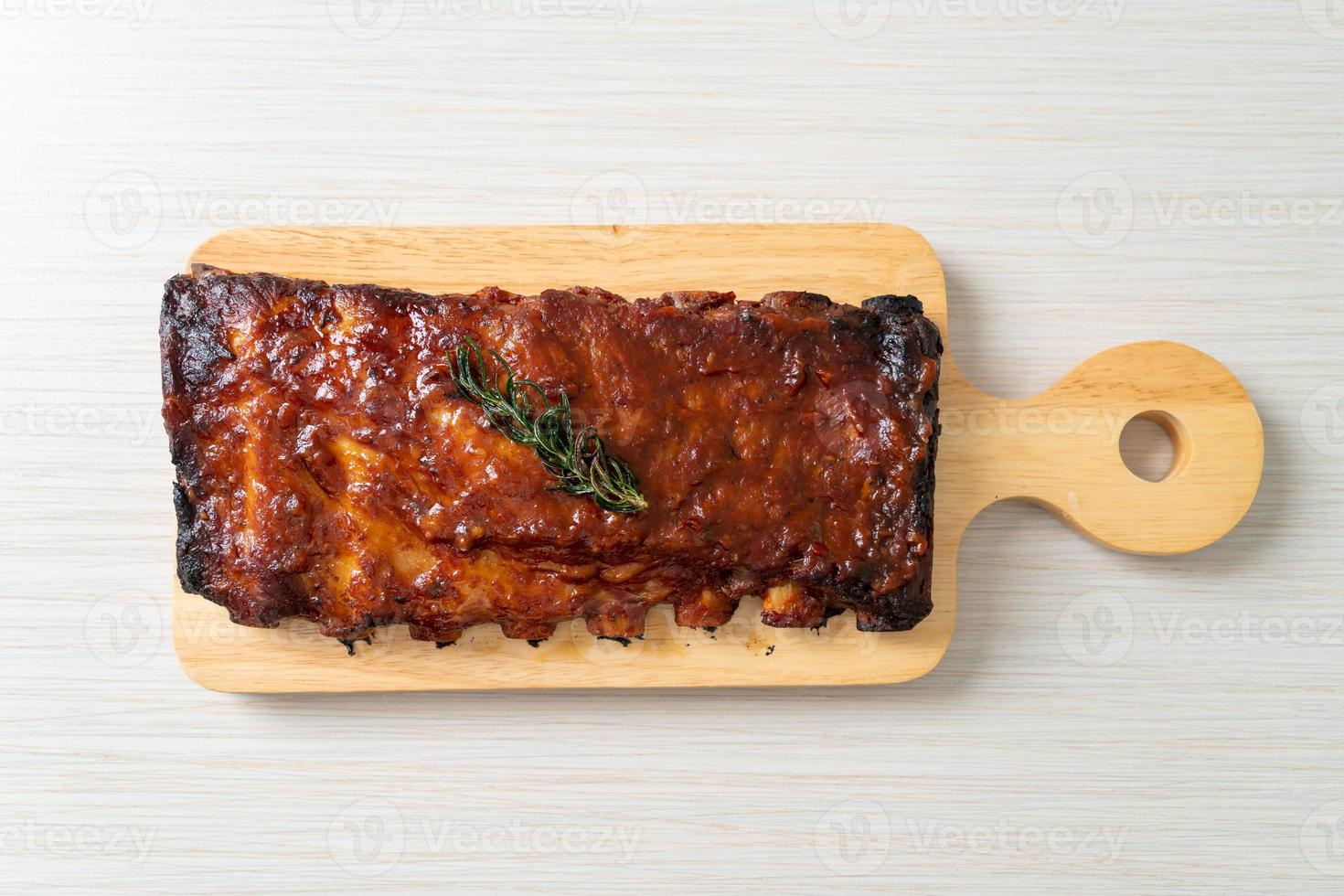 grilled and barbecue ribs pork photo