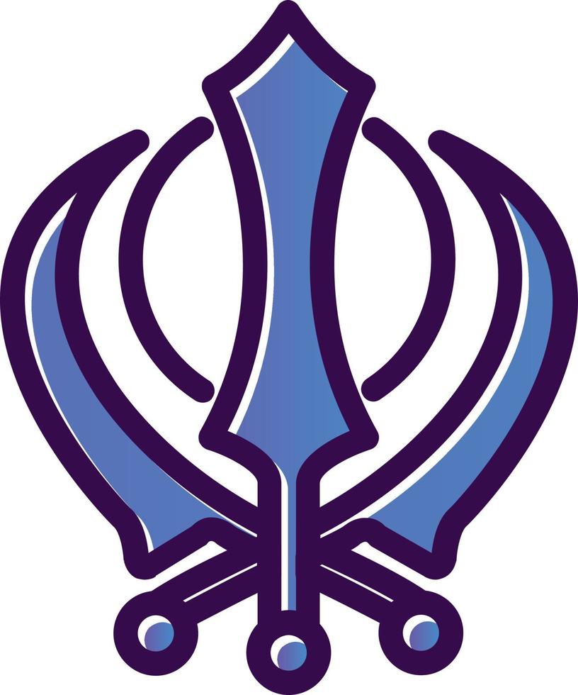 Khanda Vector Icon Design