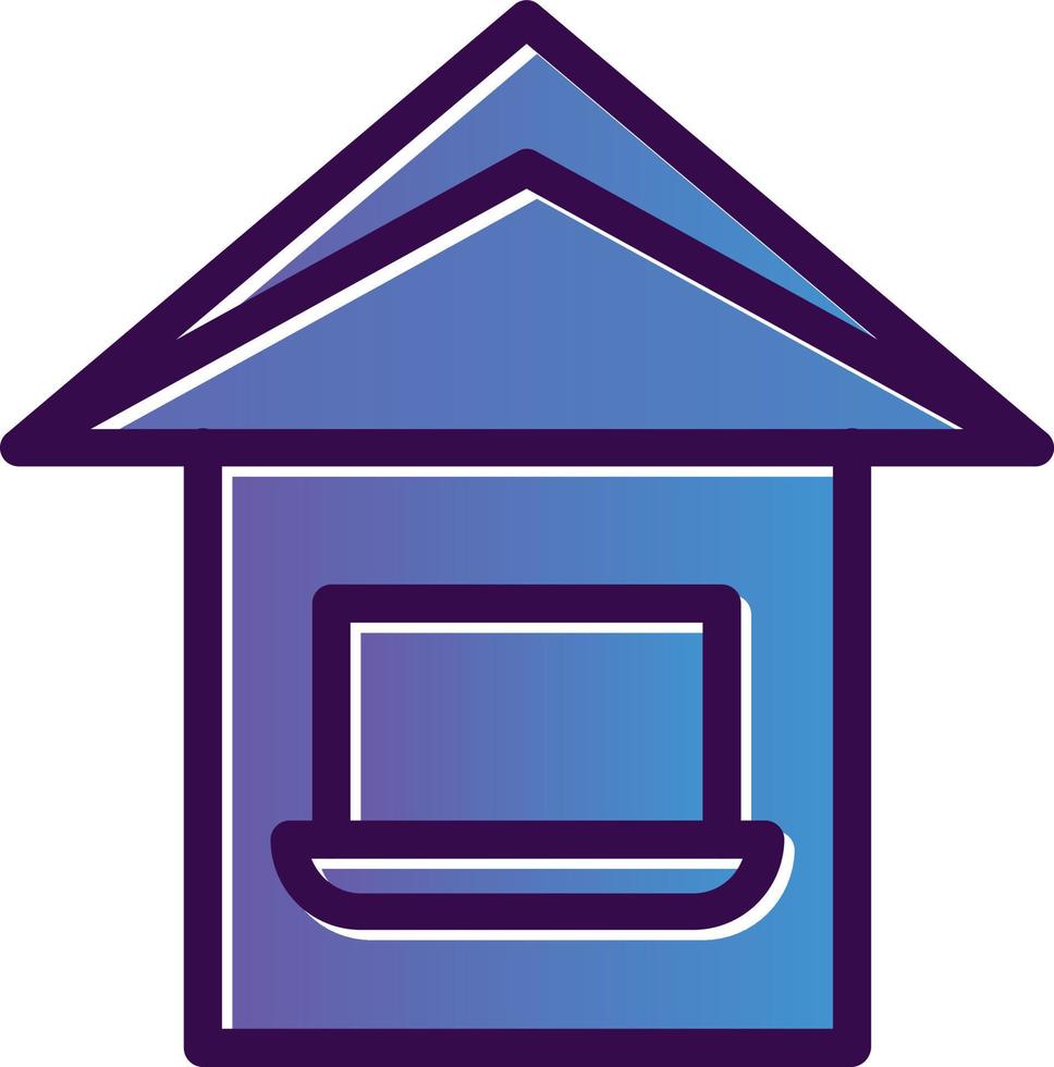 Laptop House Vector Icon Design