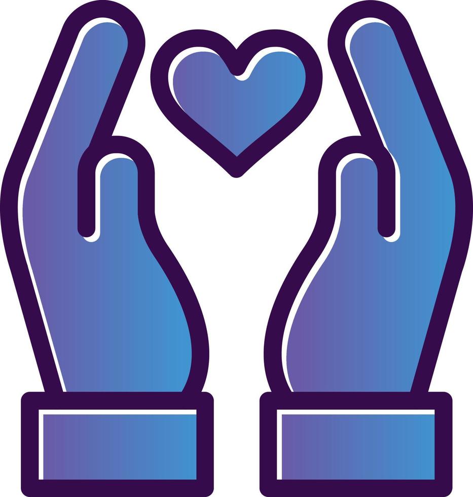 Hand Holding Heart Vector Icon Design