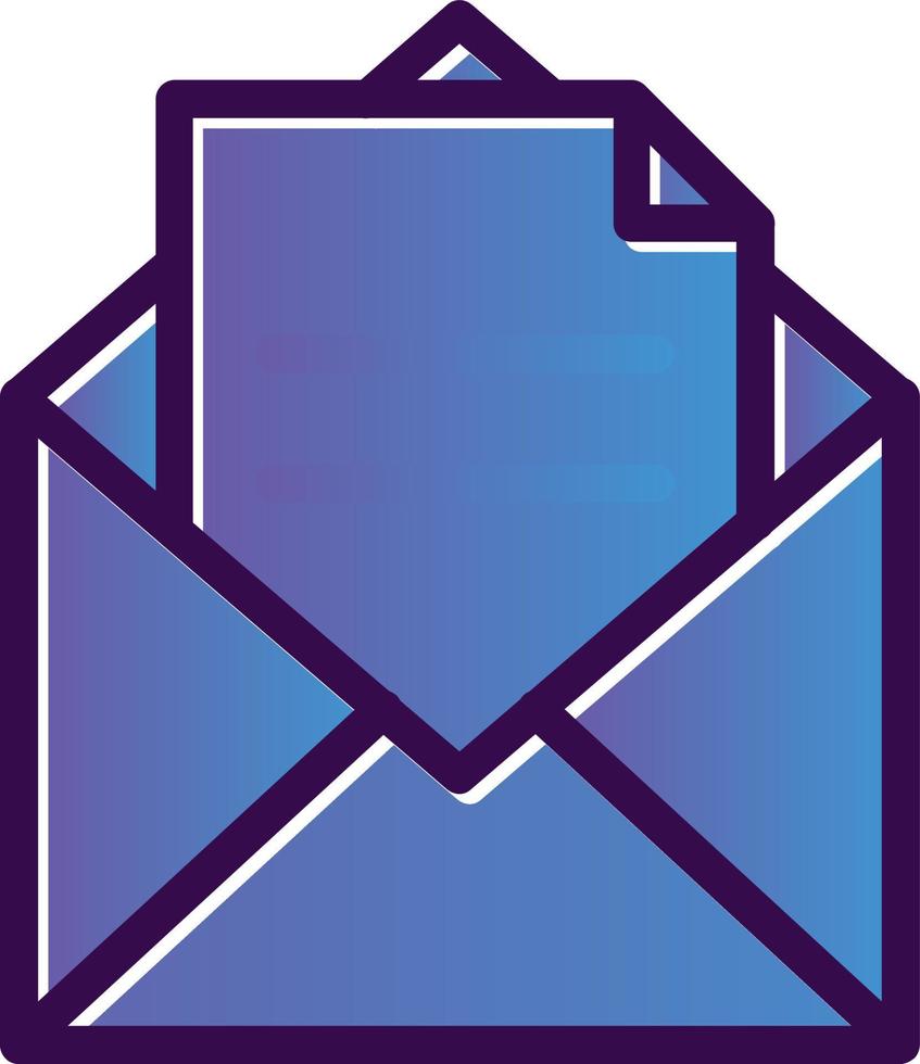 Envelope Open Text Vector Icon Design