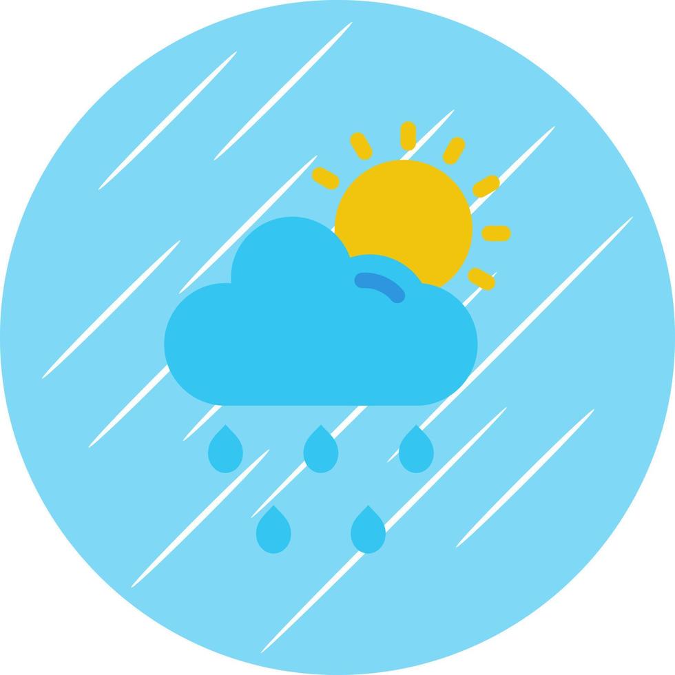 Cloud Sun Rain Vector Icon Design
