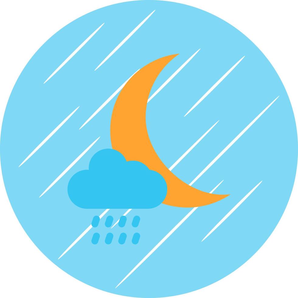 Cloud Moon Rain Vector Icon Design