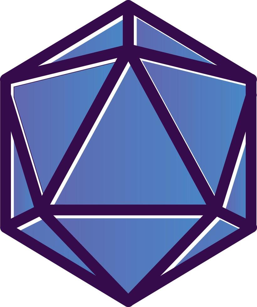 diseño de icono de vector de dados d20