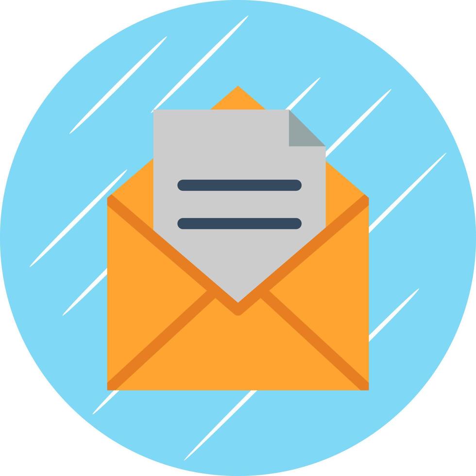 Envelope Open Text Vector Icon Design