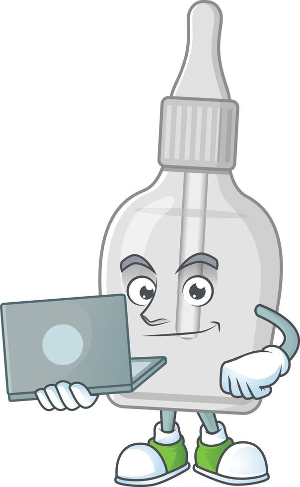 Bottle with pipette Cartoon character vector