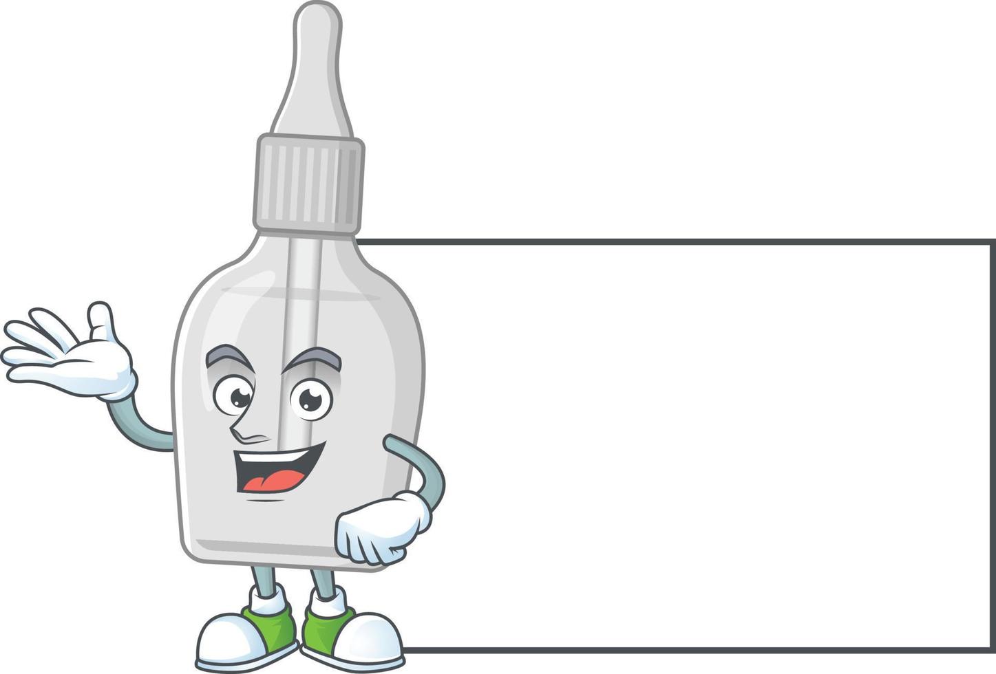 botella con pipeta dibujos animados personaje vector