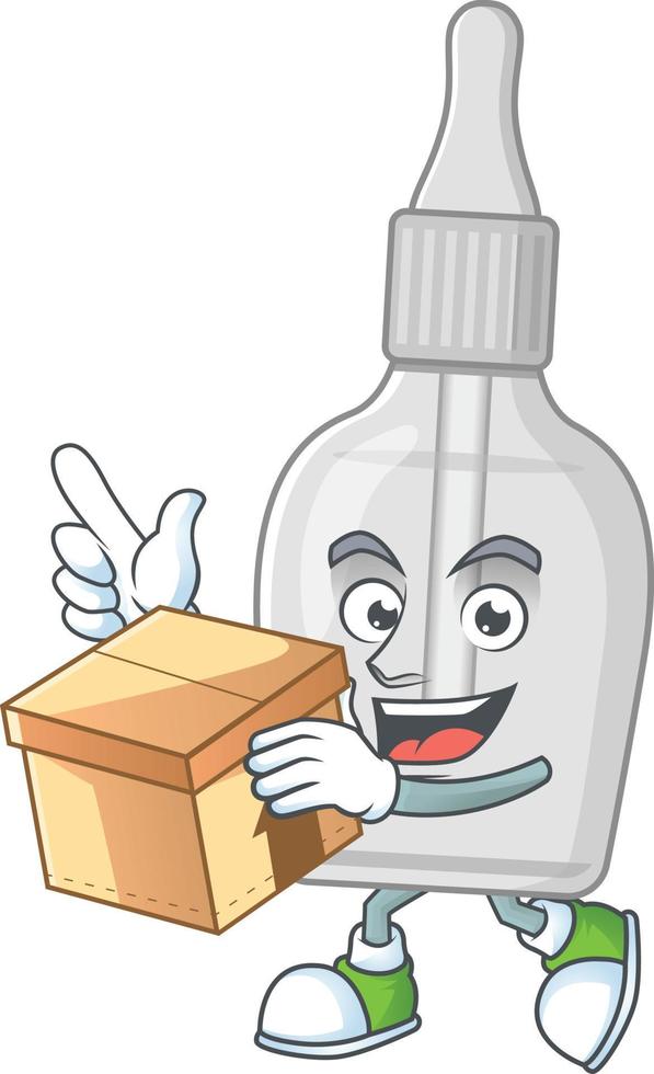 Bottle with pipette Cartoon character vector