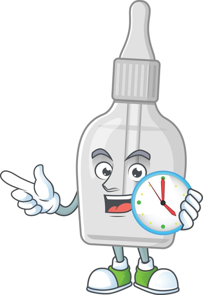 Bottle with pipette Cartoon character vector