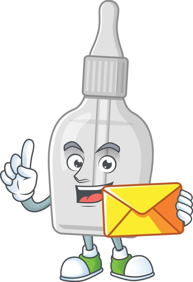 Bottle with pipette Cartoon character vector