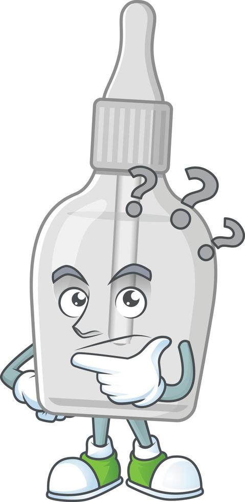 botella con pipeta dibujos animados personaje vector