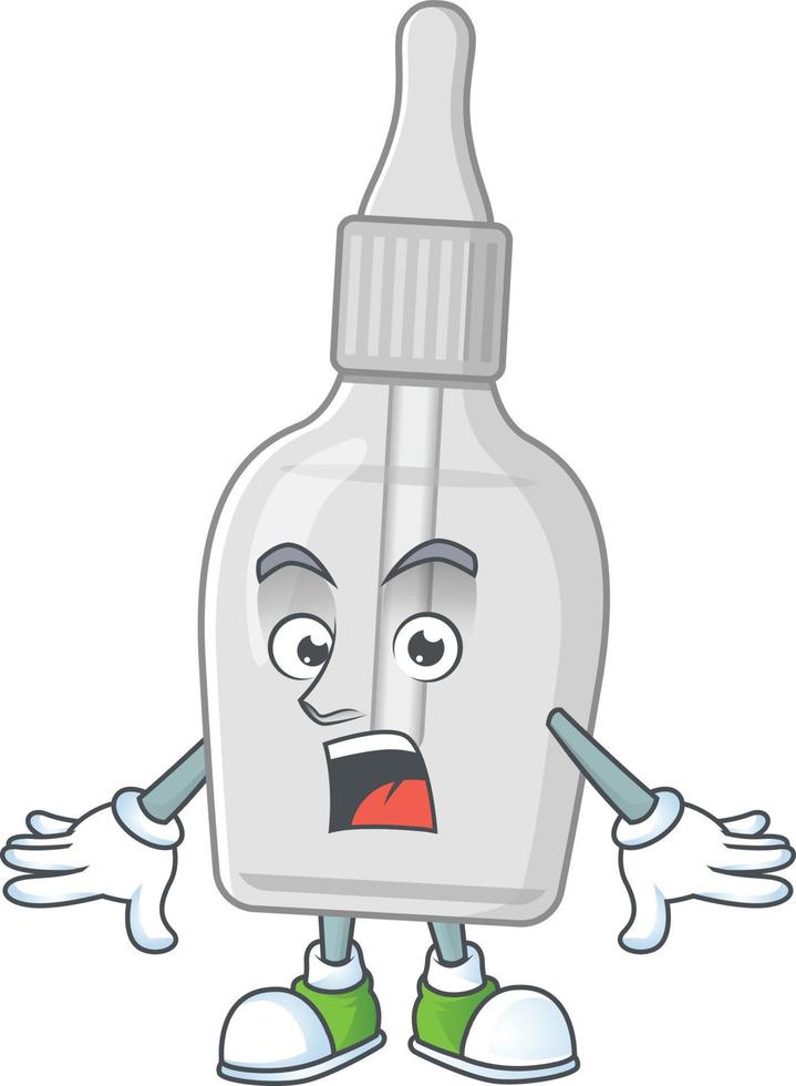 botella con pipeta dibujos animados personaje vector