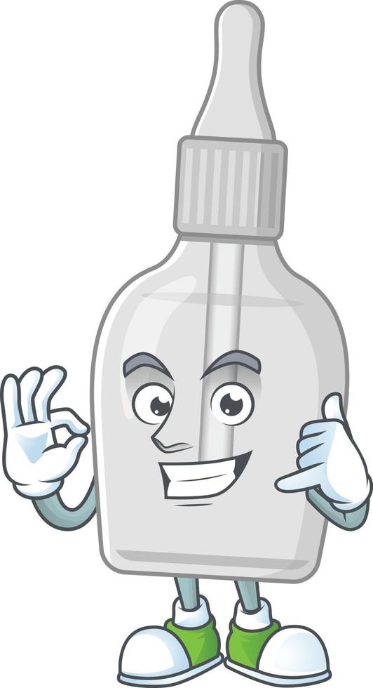 Bottle with pipette Cartoon character vector