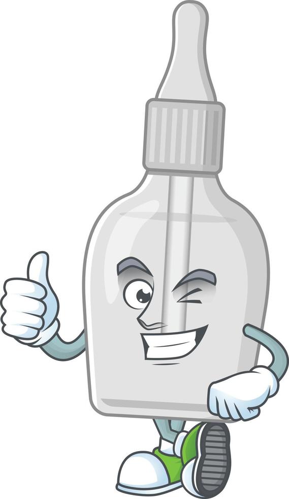 Bottle with pipette Cartoon character vector