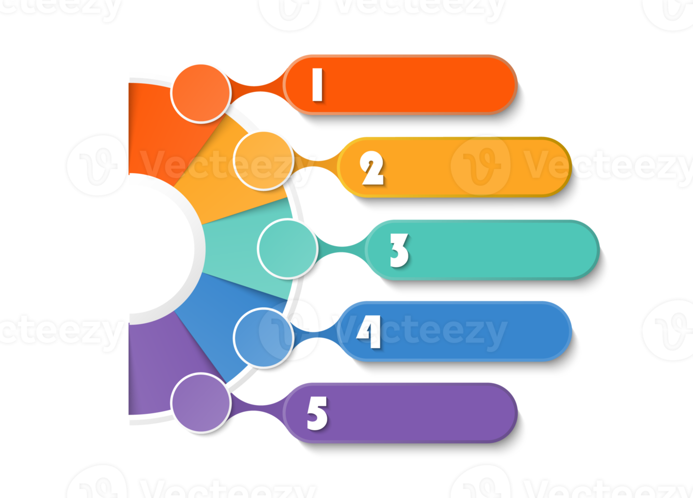 Infographic with 5 steps, process or options. png