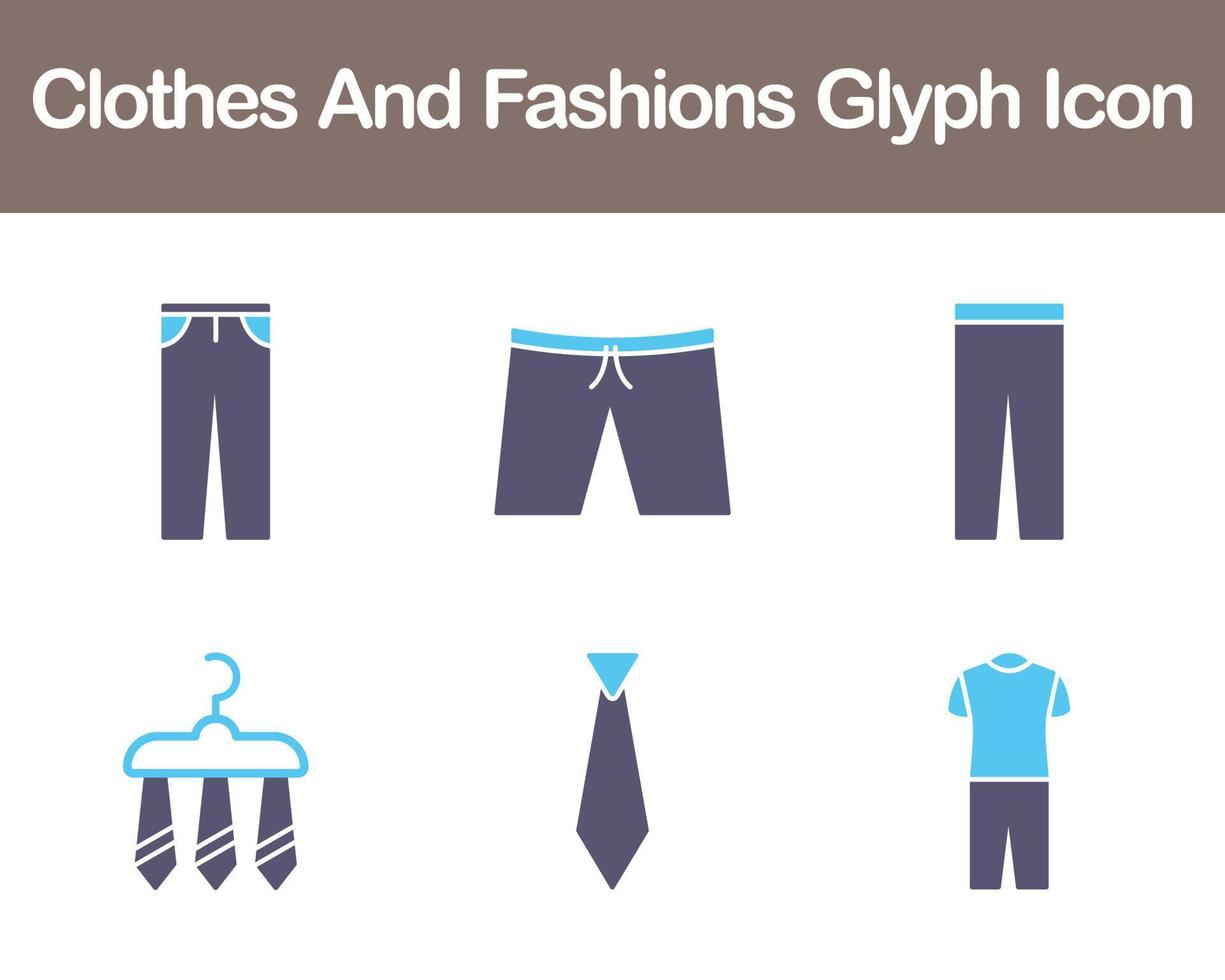 Clothes And Fashions Vector Icon Set