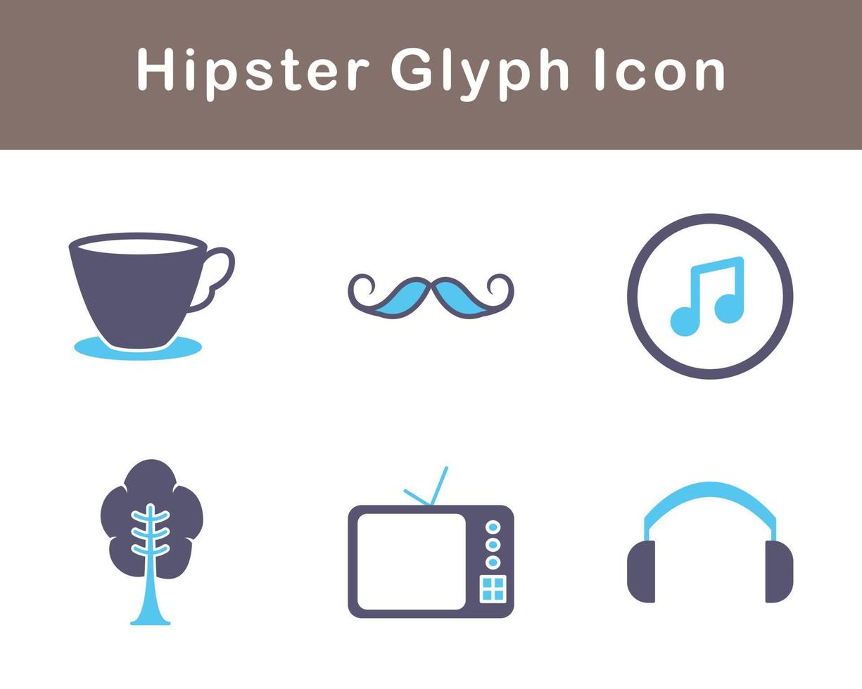 hipster vector icono conjunto