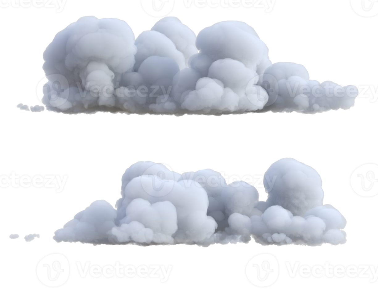 Clouds lumpy  isolated. 3d render png