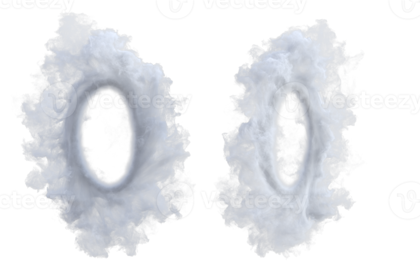 wolk portaal lucht cirkel. 3d geven geïsoleerd png