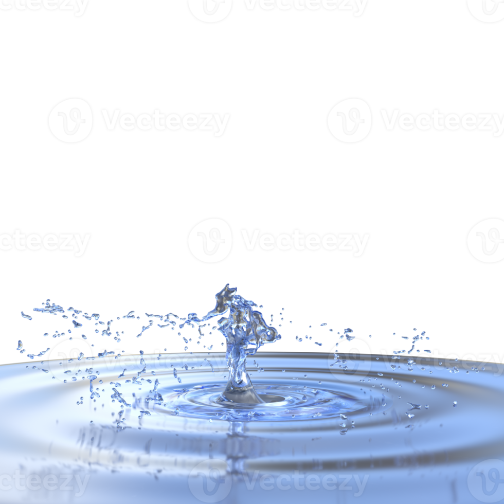 Water splash isolated. 3d render png