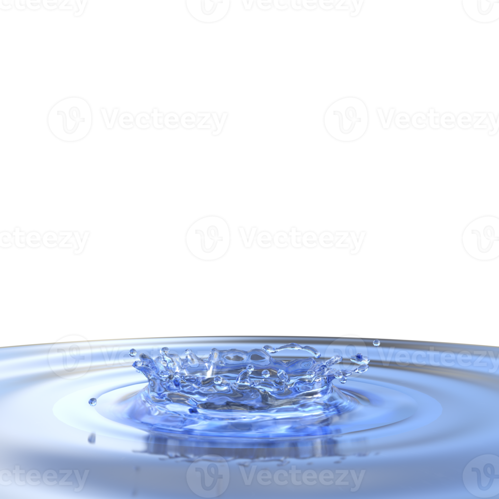 Water splash isolated. 3d render png