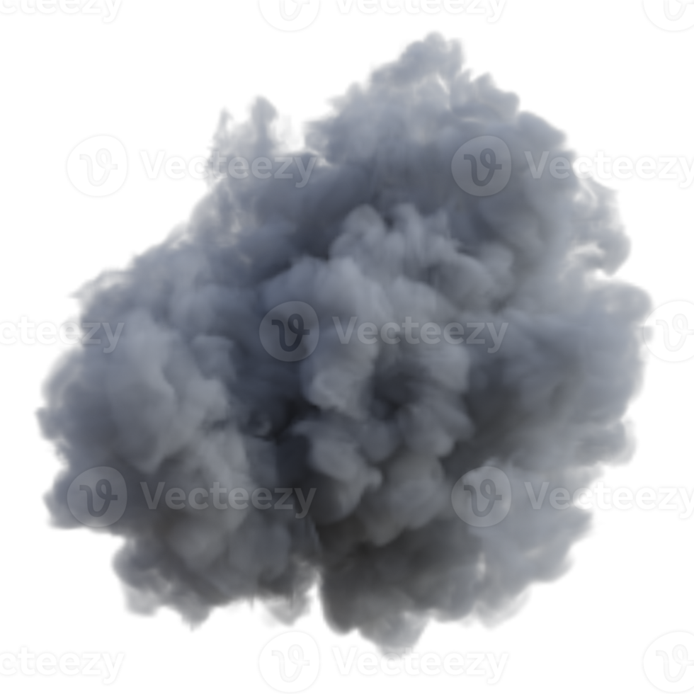 Smoke and fire explosion isolated. 3d render png