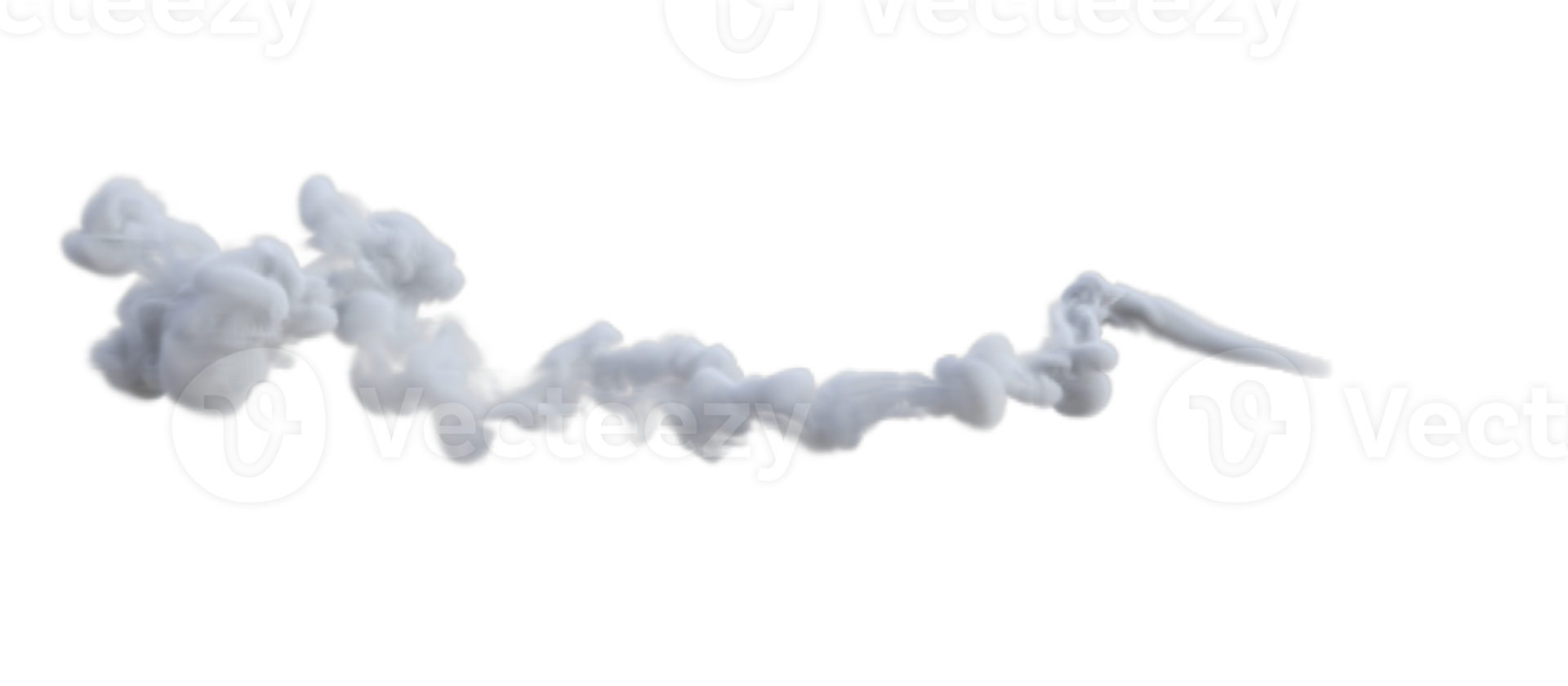 Smoke trails for missile. 3d render png