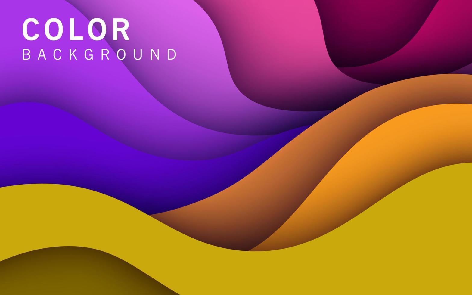 multi colored abstract yellow, orange, pink and purple wavy papercut overlap layers background. eps10 vector
