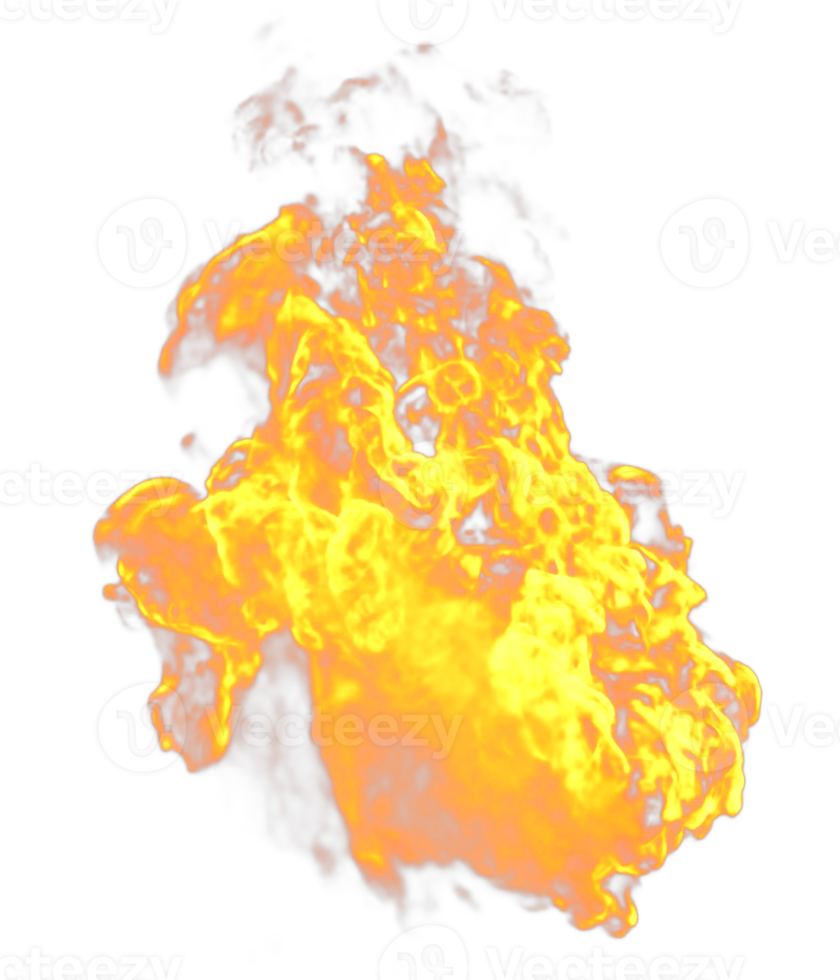 Fire flames isolated. 3d render png