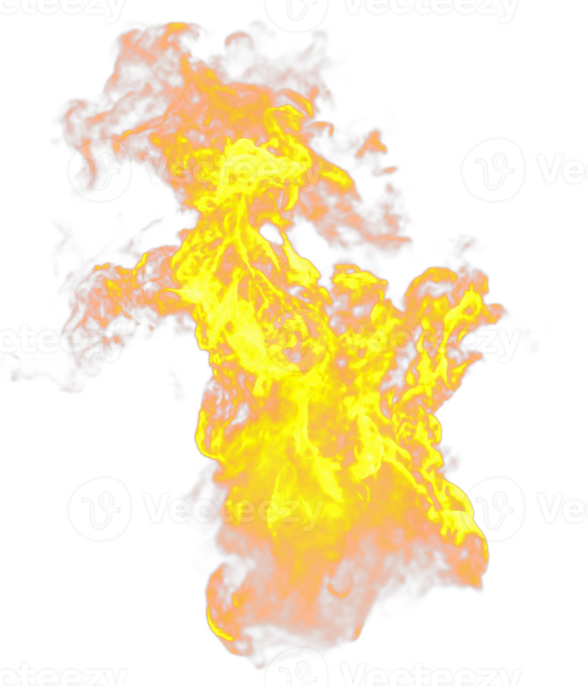 Fire flames isolated. 3d render png