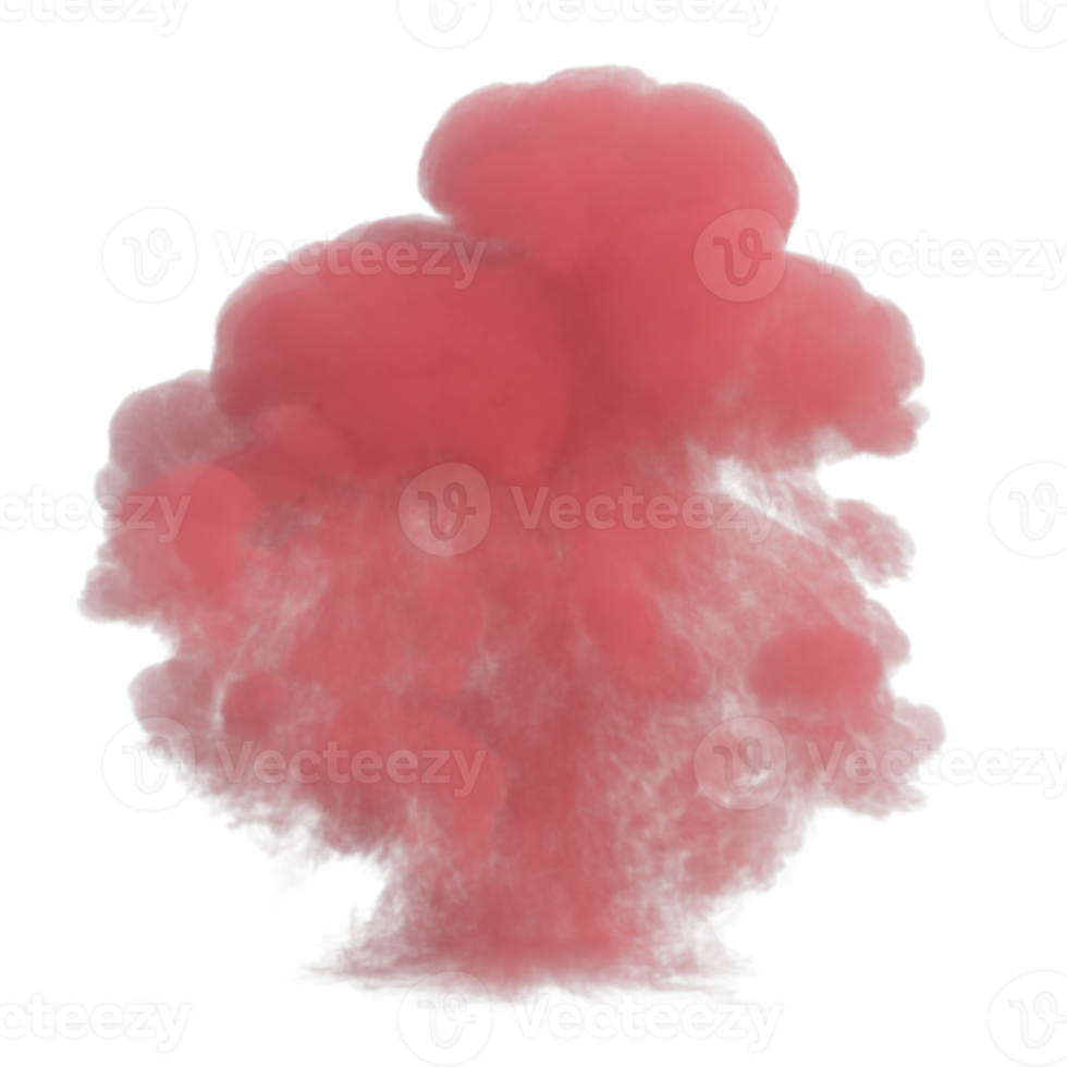 Smoke color explosion isolated. 3d render png