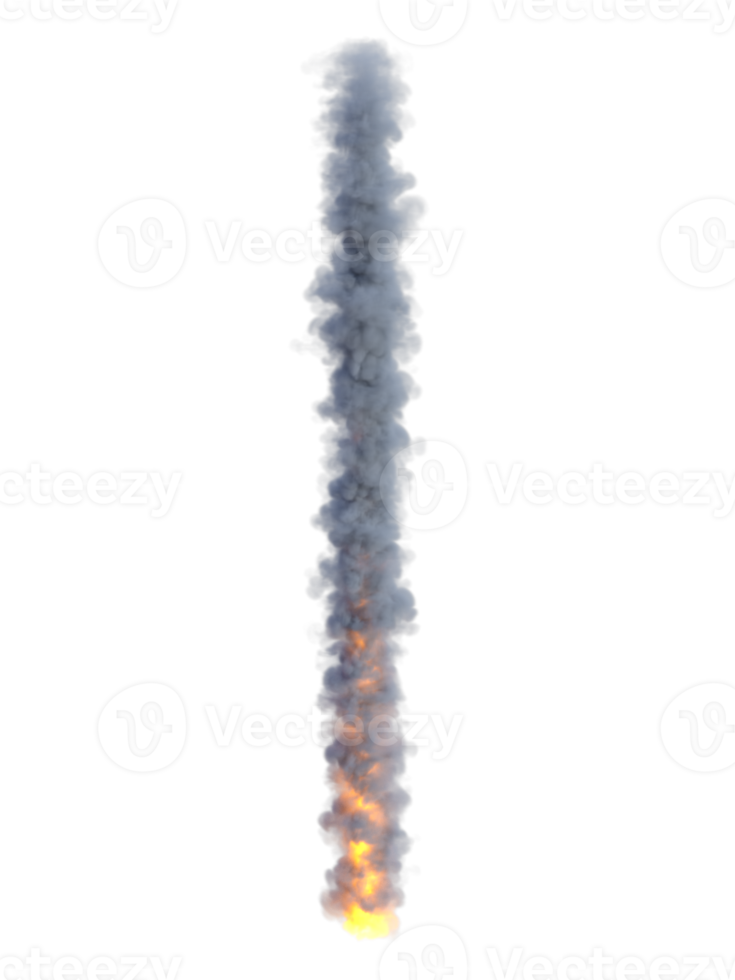 Rauch und Flamme bewirken isoliert. 3d machen png