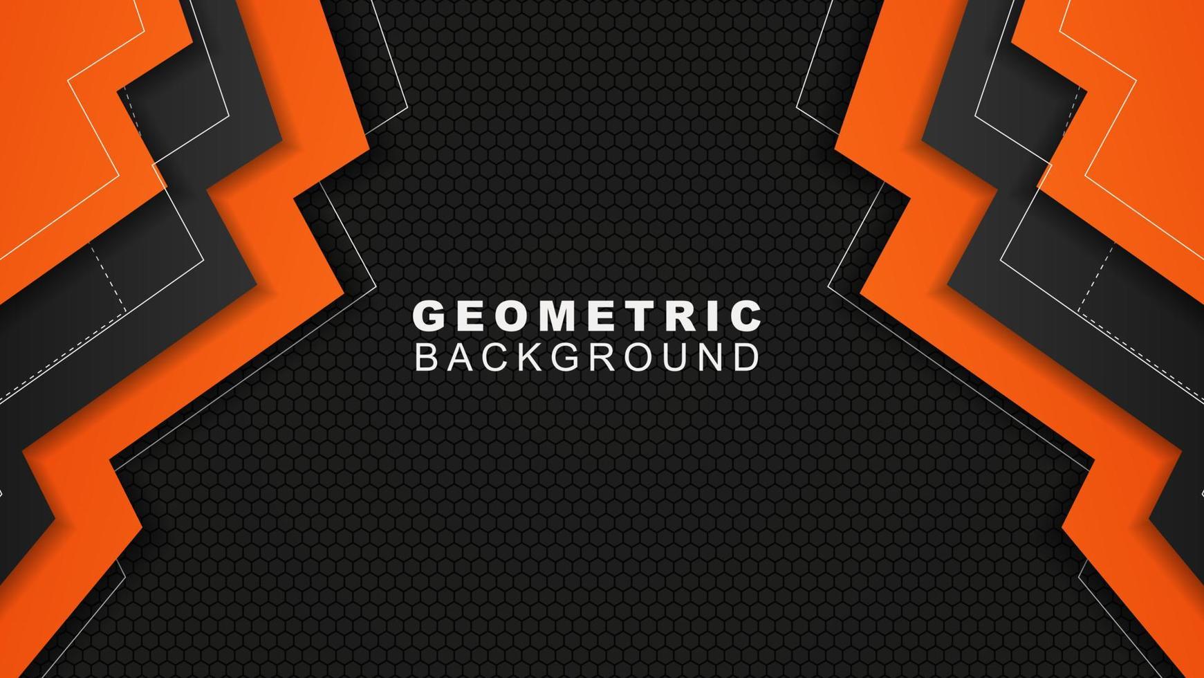 Geometric background in orange and black with a hexagon pattern style, background for offline streaming, advertisements, banners, and others vector