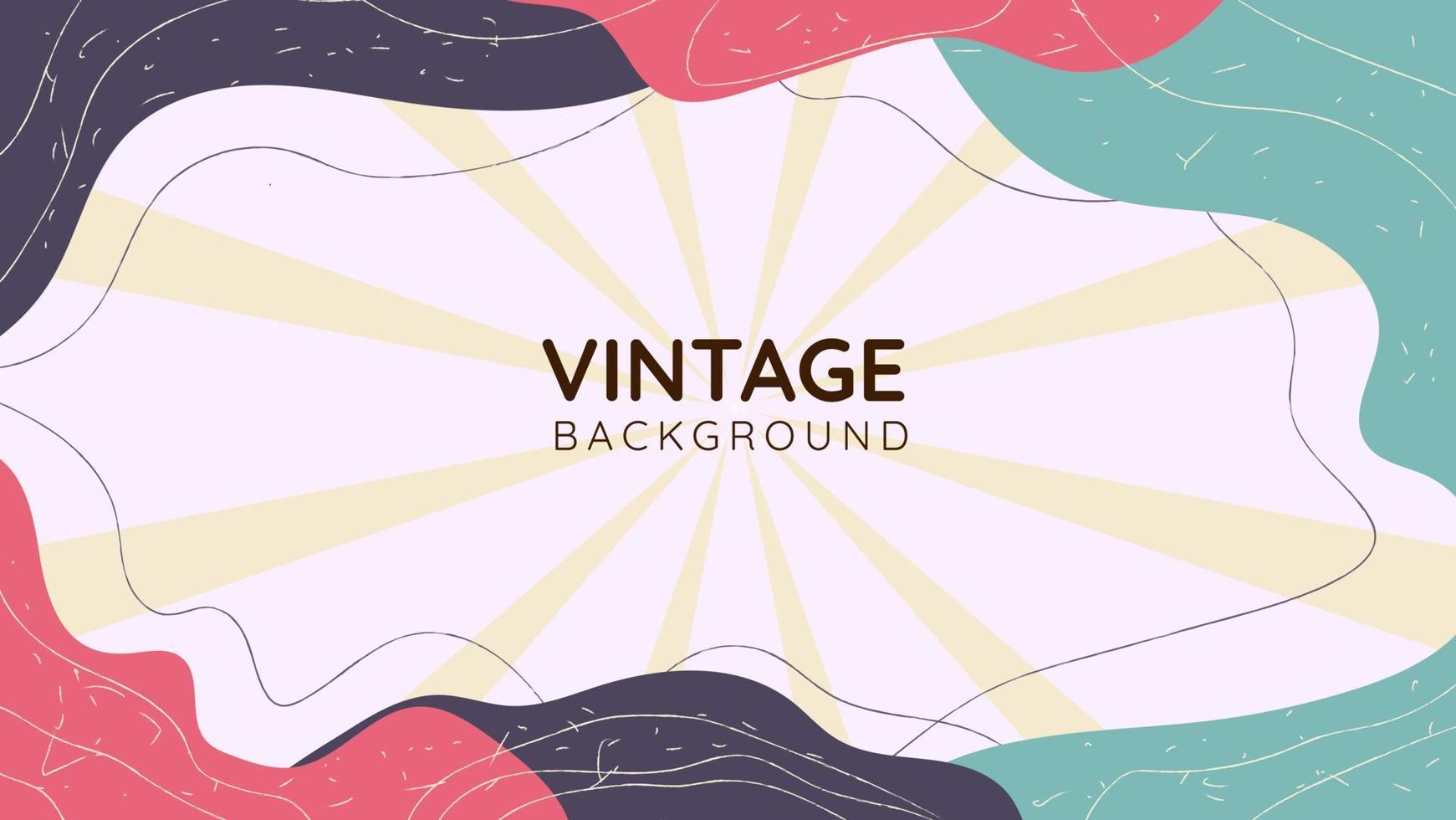 Abstract vintage retro 90's background, wave frame with empty space in the middle for banner template vector