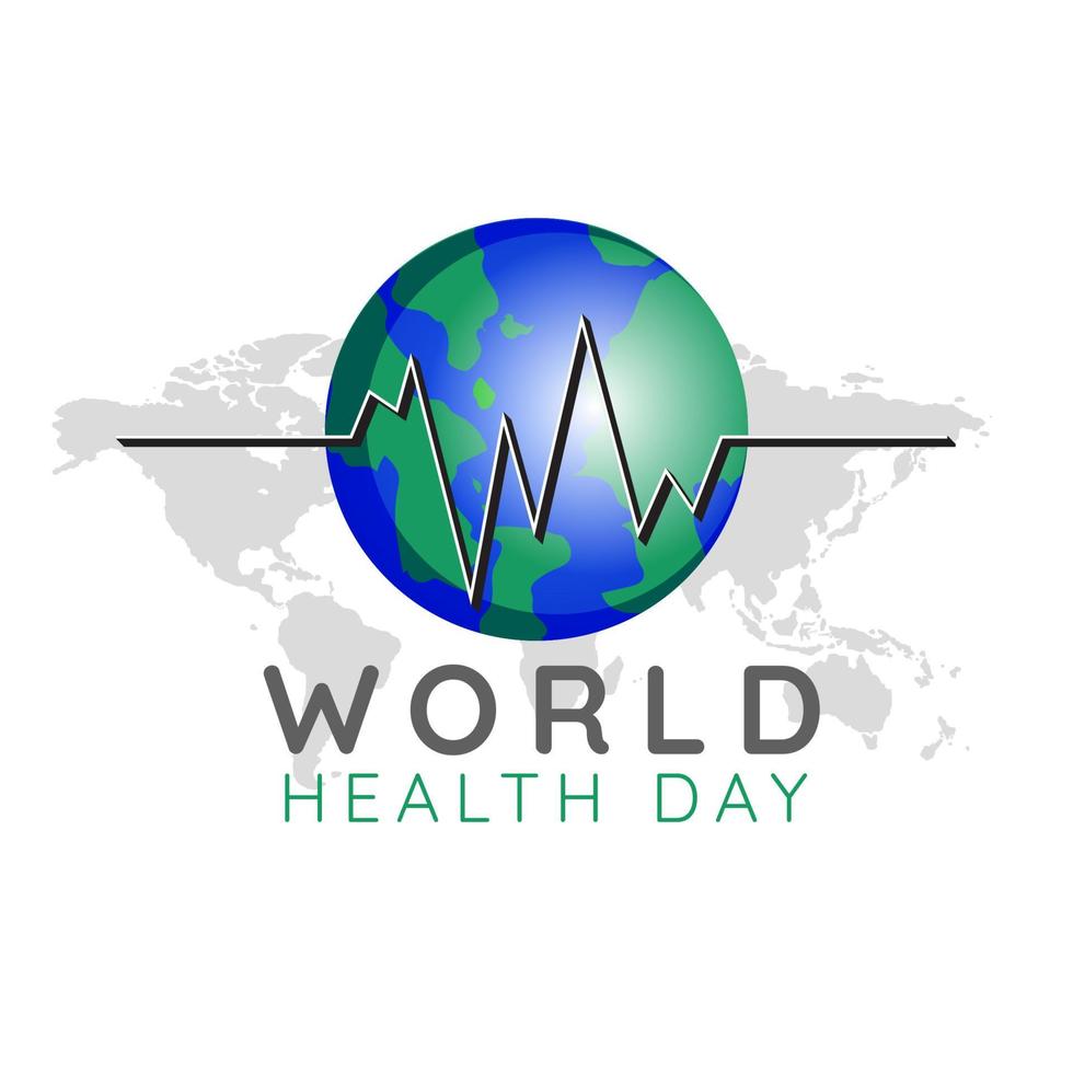 World Health Day is a global health awareness day celebrated every year on 7th April, Special greeting card for world health day vector