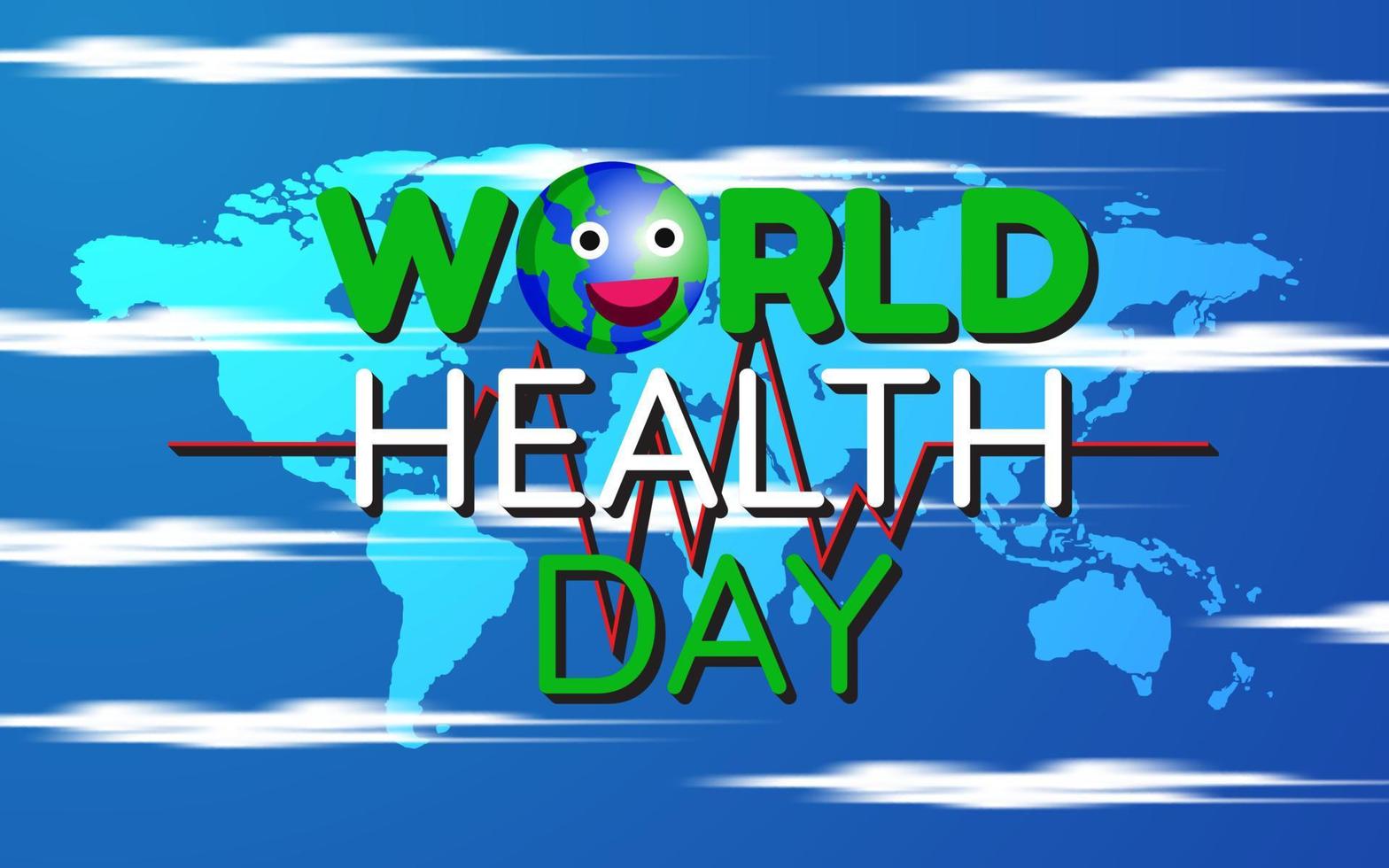 World Health Day is a global health awareness day celebrated every year on 7th April, Special greeting card for world health day vector