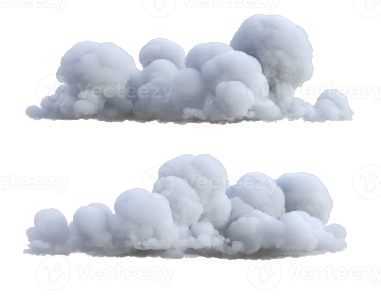 Clouds lumpy  isolated. 3d render png
