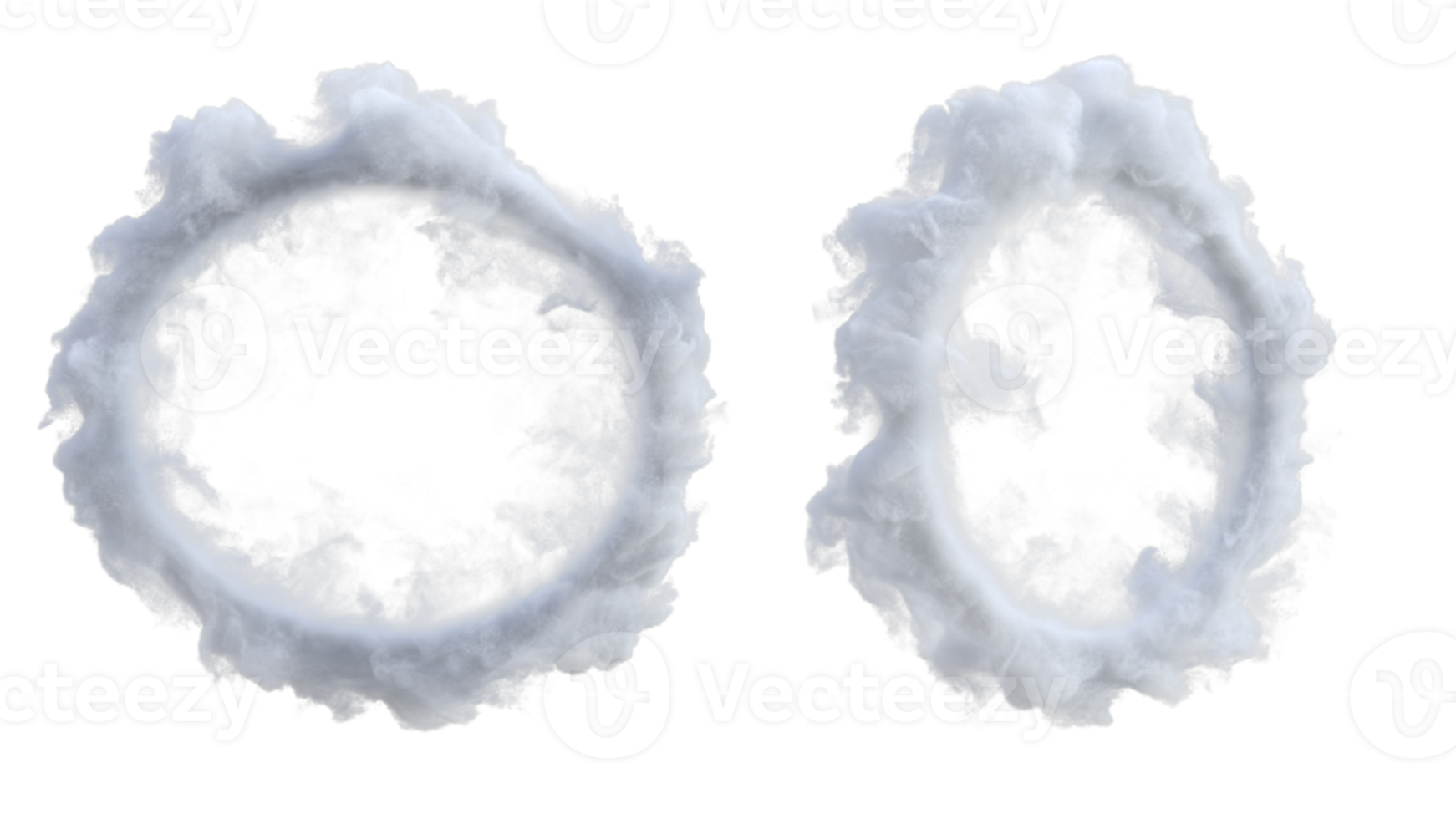 wolk portaal lucht cirkel. 3d geven geïsoleerd png