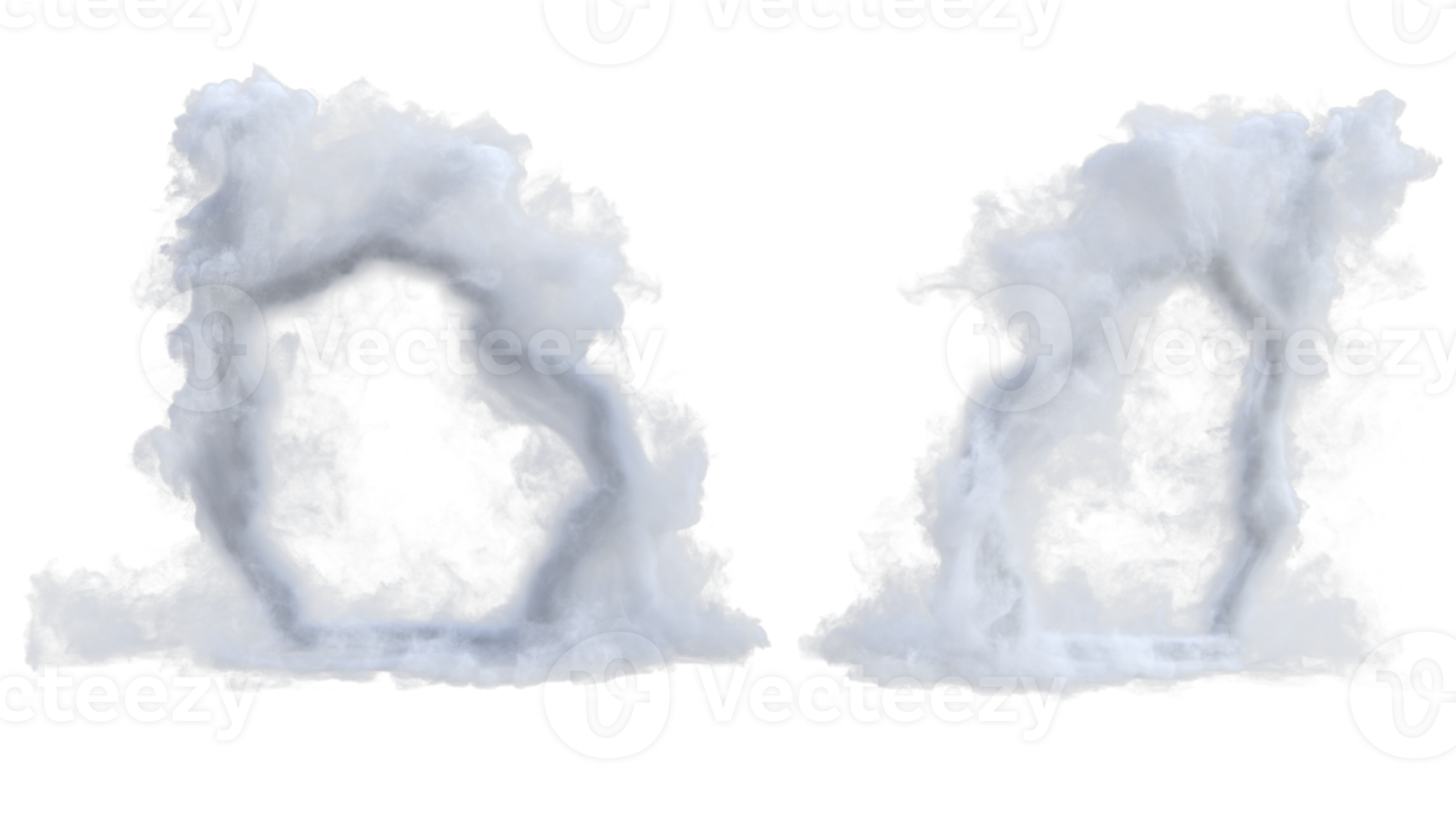 Cloud portal air circle. 3d render isolated png