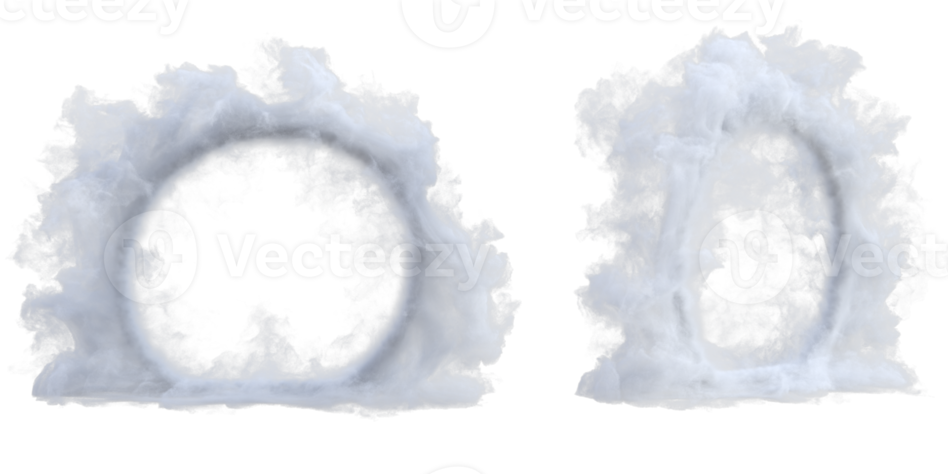 wolk portaal lucht cirkel. 3d geven geïsoleerd png