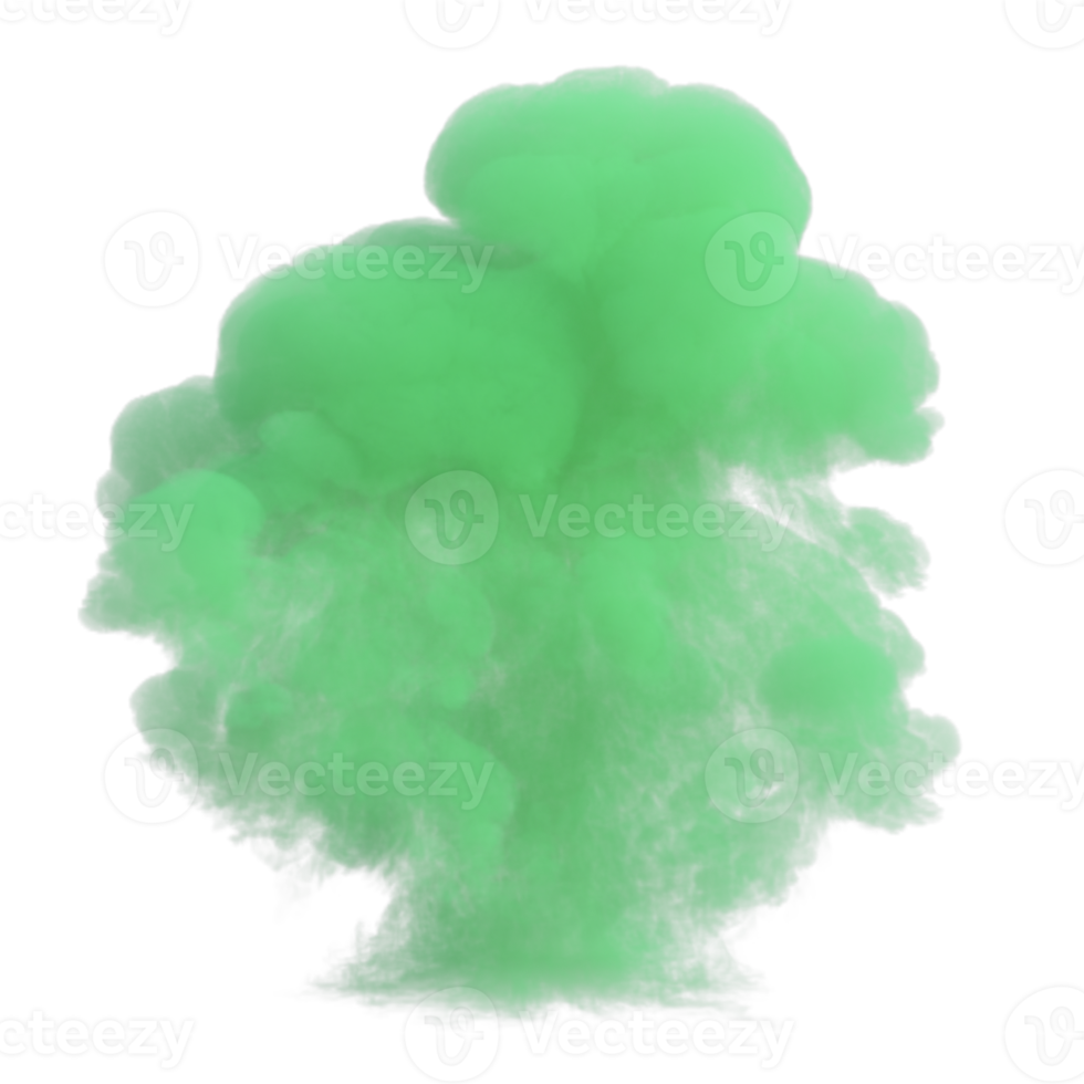 Smoke color explosion isolated. 3d render png