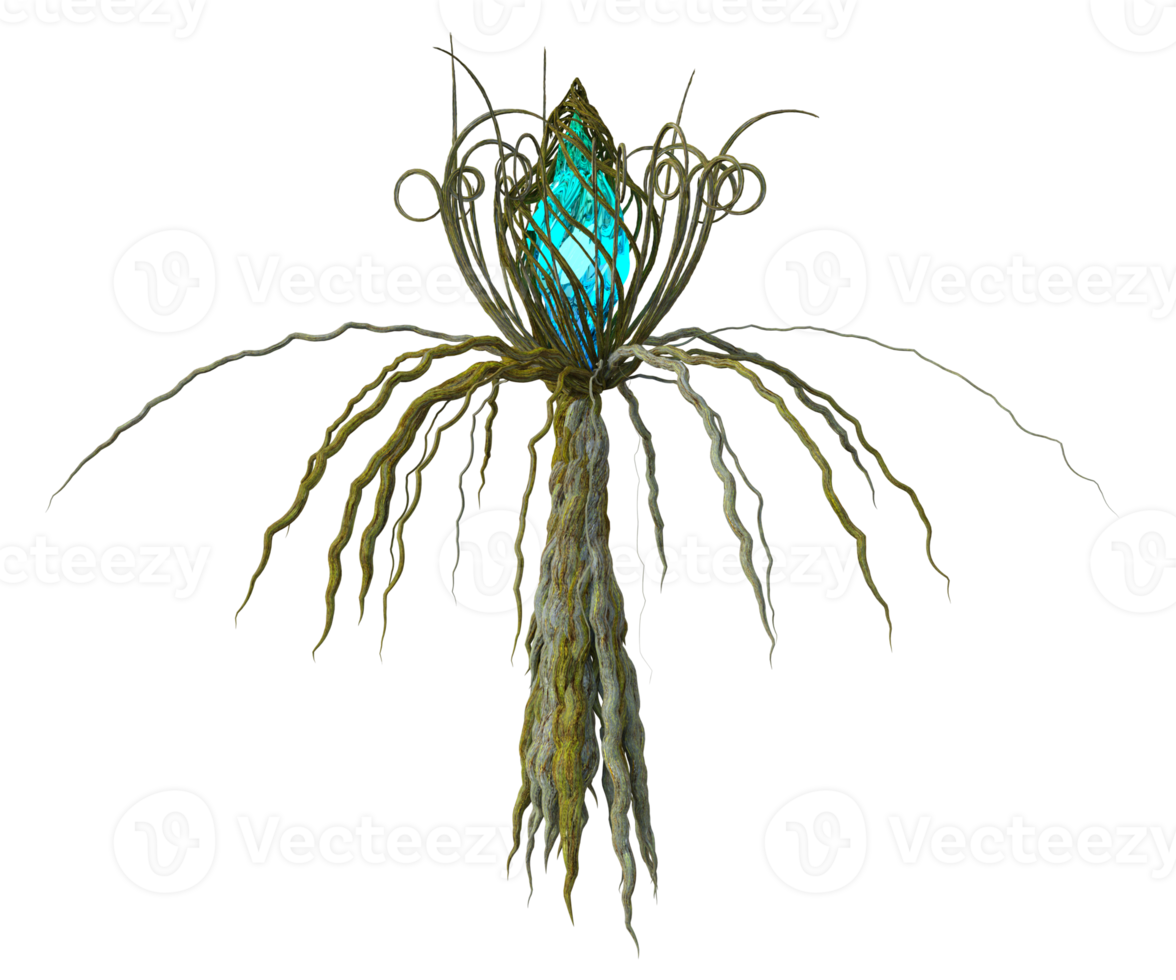 escalofriante árbol aislado, 3d hacer png