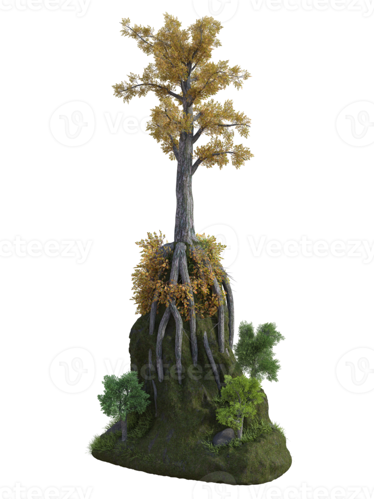 Fantastisch Baum isoliert. 3d machen png